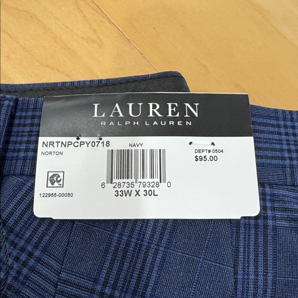 Lauren Ralph Lauren LRL Ultraflex blue plaid NORTON trousers  33 X 30 - Picture 2 of 4